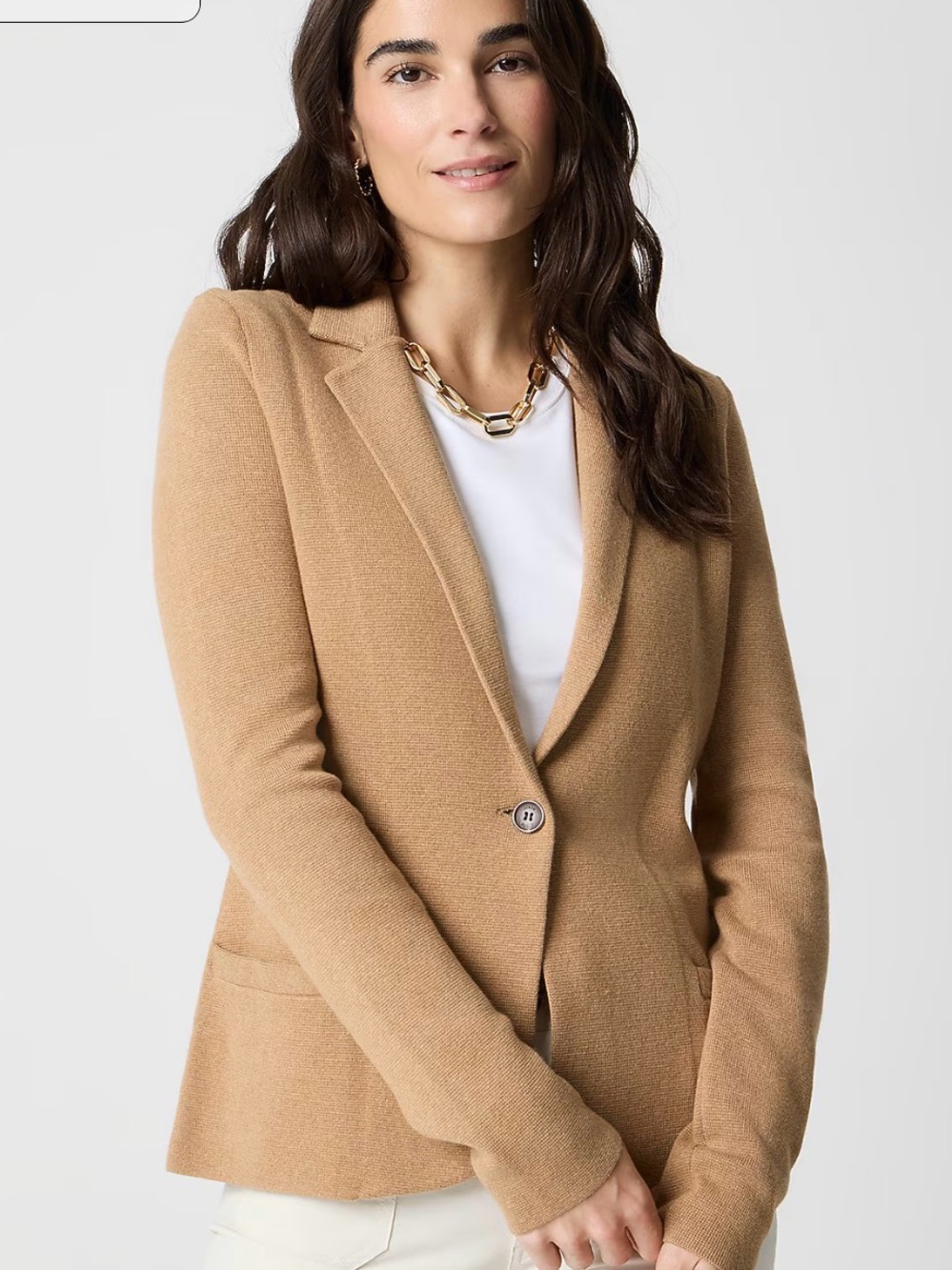 J.Crew Schoolboy Sweater Blazer | Petite XS | Tan | Excellent Condition